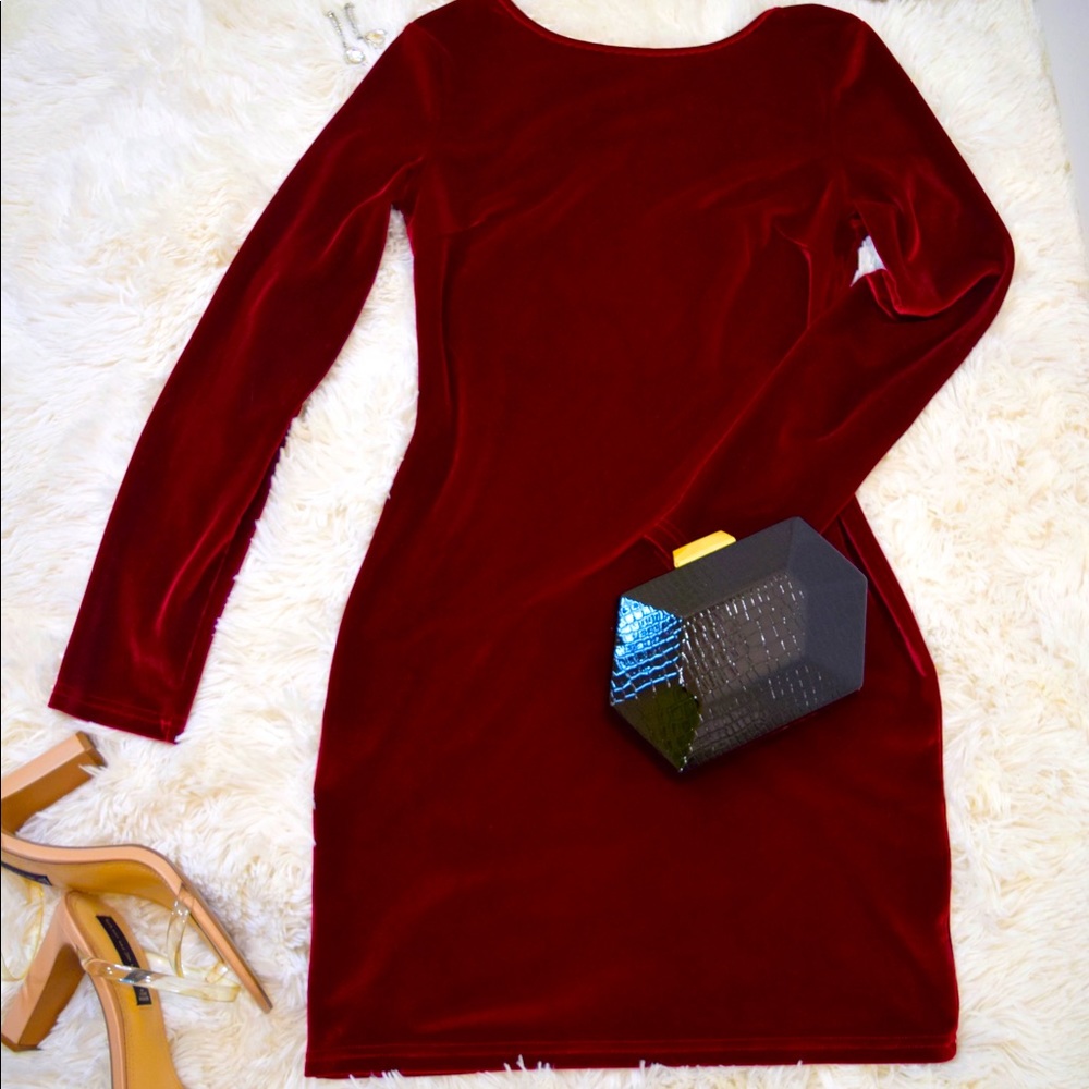 It’s Just a Crush Red Velvet Dress | Low Back Cut